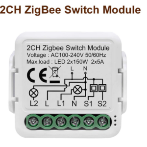 Módulo Interruptor Zigbee 2CH Girier Smart Switch – Automação Wi-Fi/Zigbee para 2 Circuitos